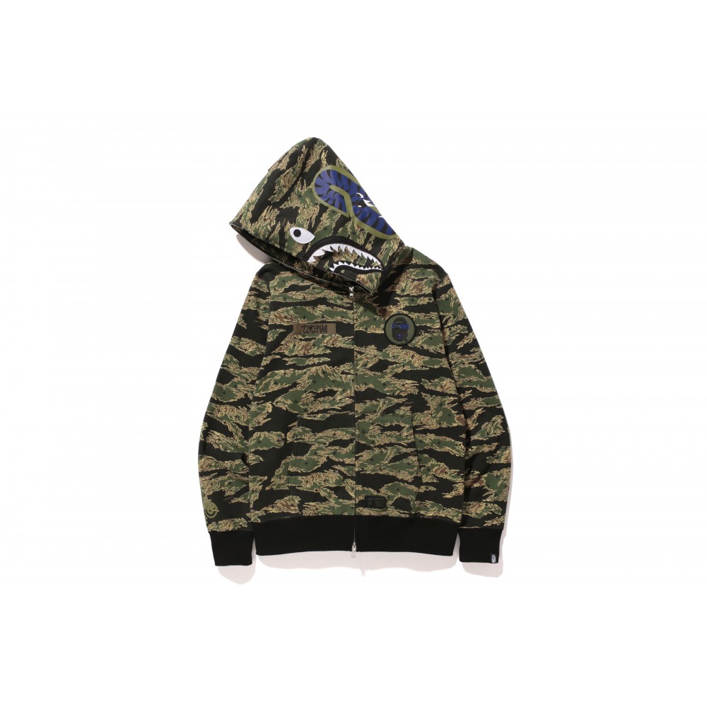 TIGER CAMO BAPE CMSS SHARK FULL ZIP HOODIE MADNESS